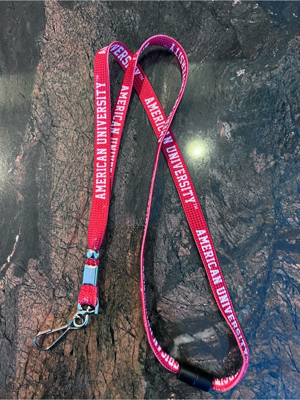 American University Red Lanyard unisex